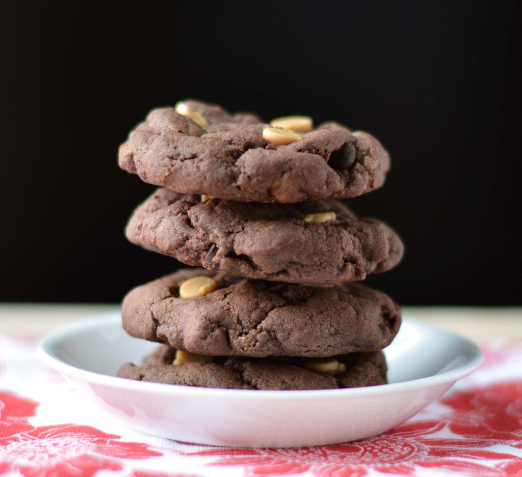 Double chocolate peanut butter chip cookies