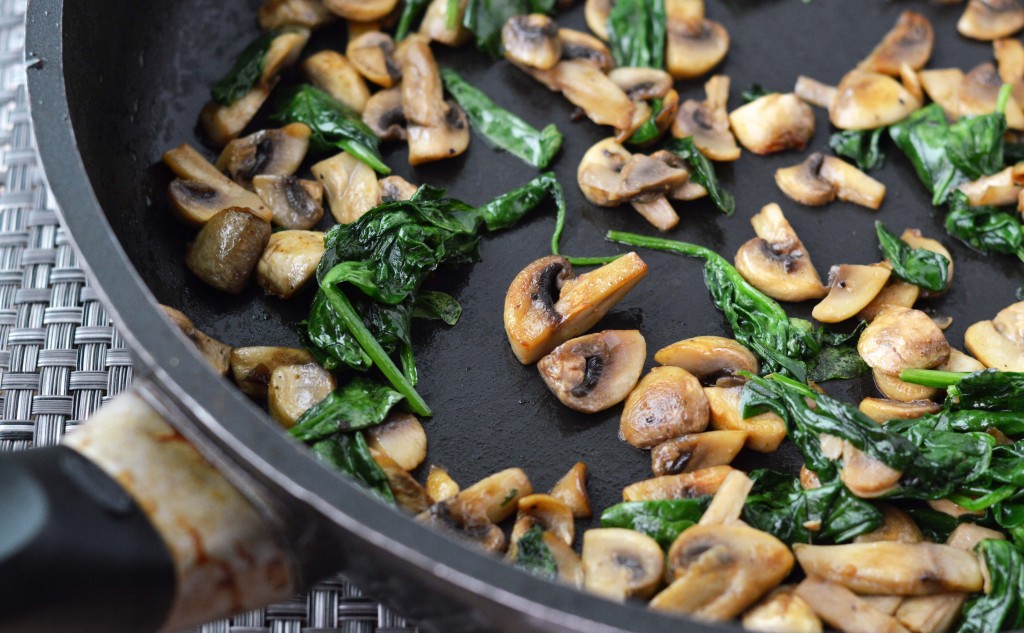 mushrooms and spinach