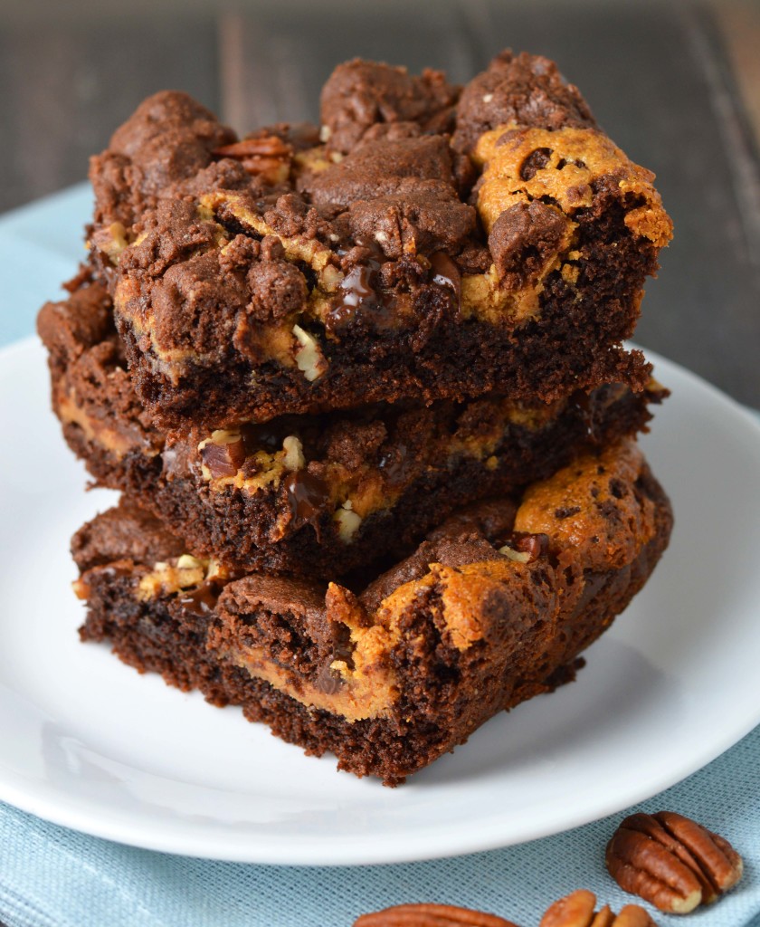 Chocolate caramel pecan bars