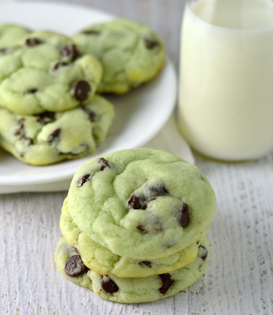 Mint chocolate chip cookies