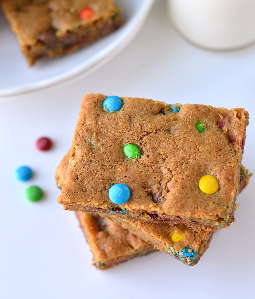 chocolate m&m cookie bars