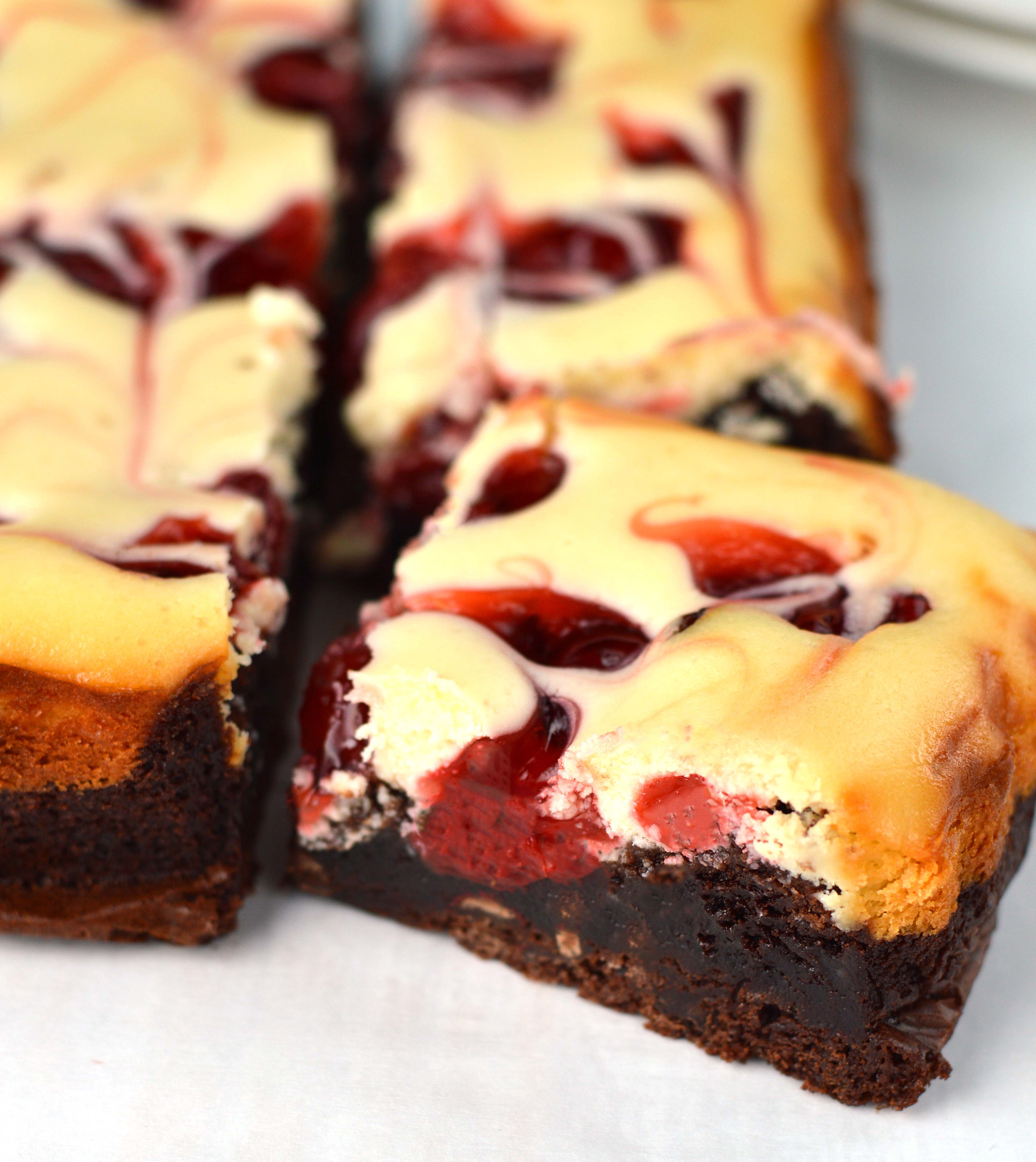 Cherry Cheesecake Brownies - Friday is Cake Night