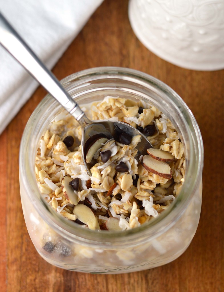 Overnight Almond Joy Oatmeal