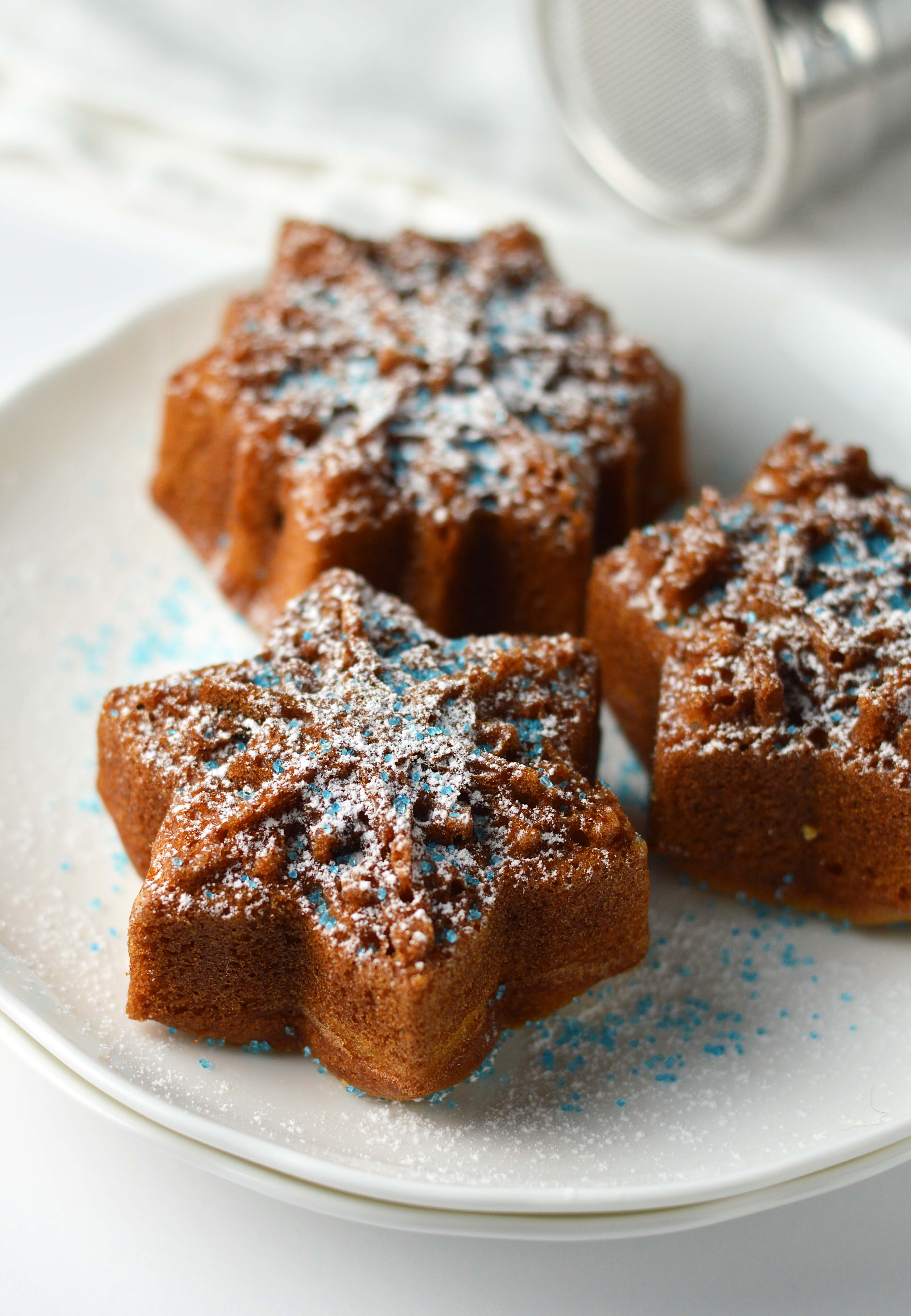 Wintery Snowflake Cakelets - Friday is Cake Night