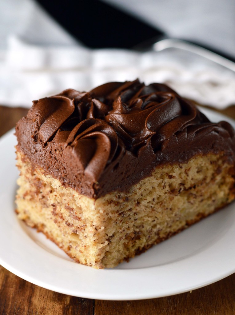 Banana Cake with Chocolate Frosting