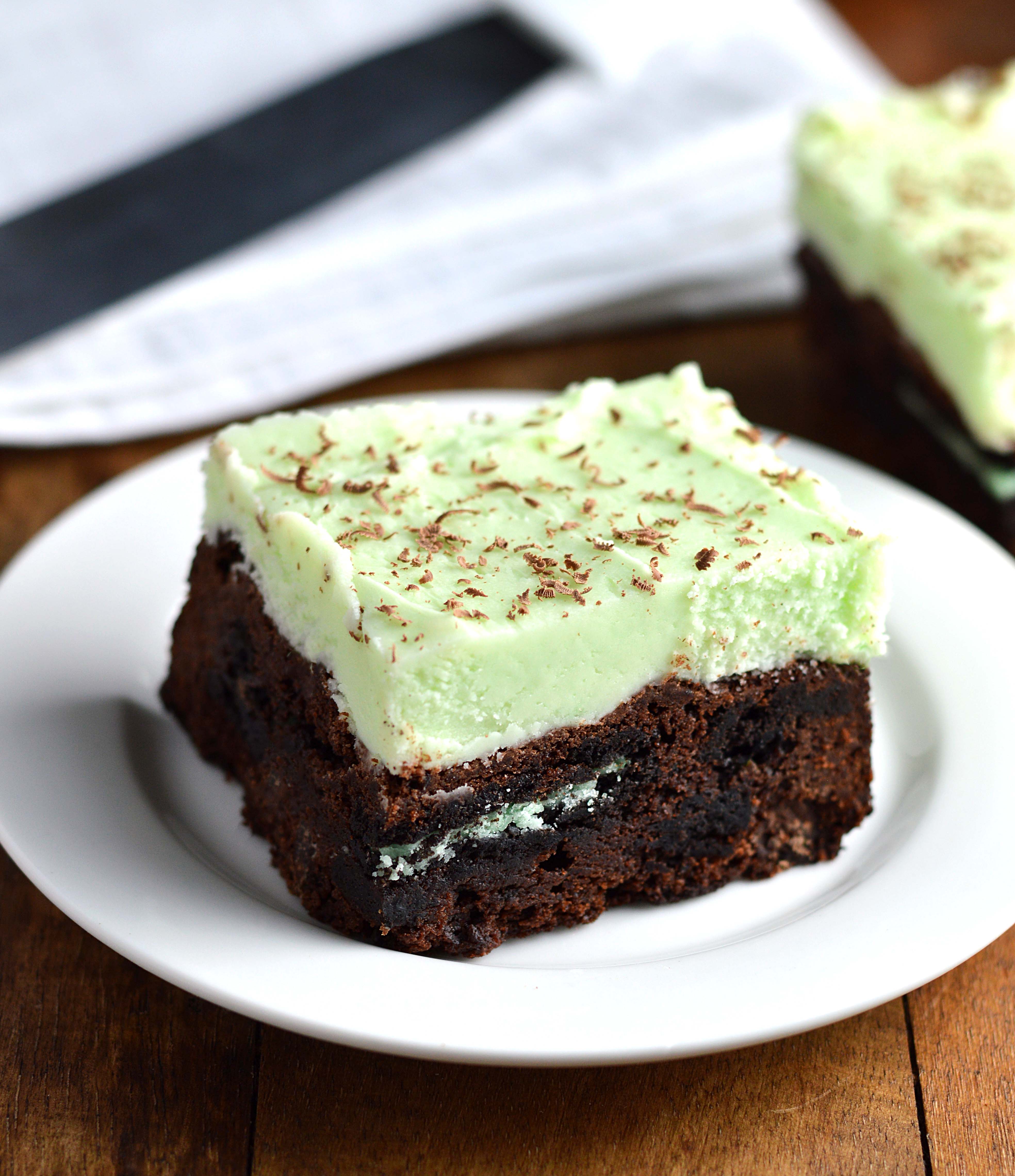 Mint Chocolate Brownies have mint oreo's baked right in. 