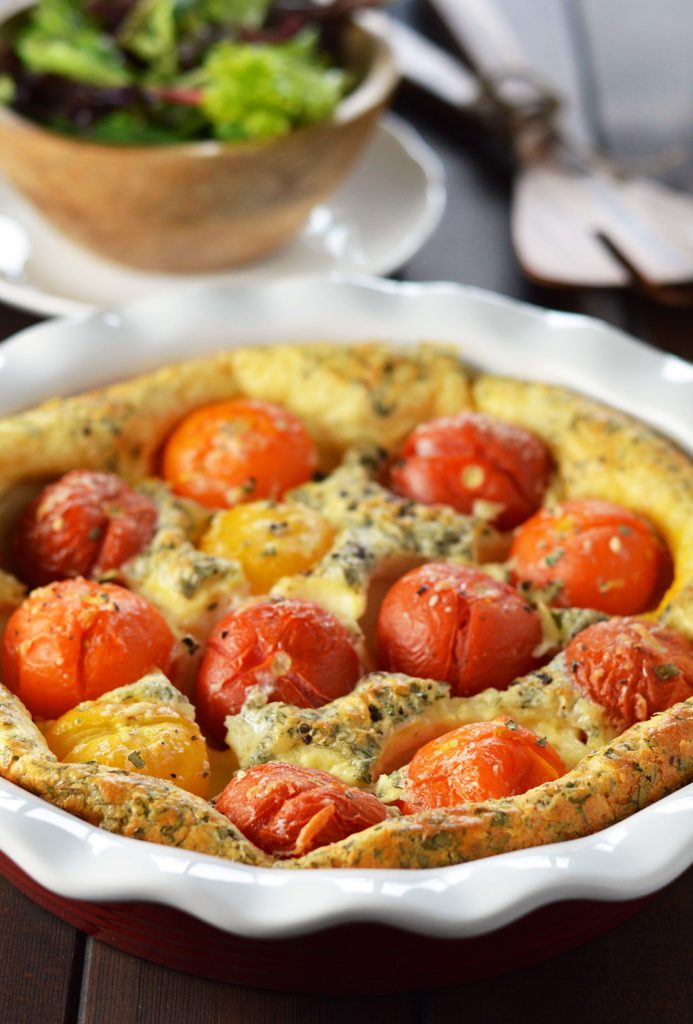 Tomato and Basil Clafoutis - Friday is Cake Night