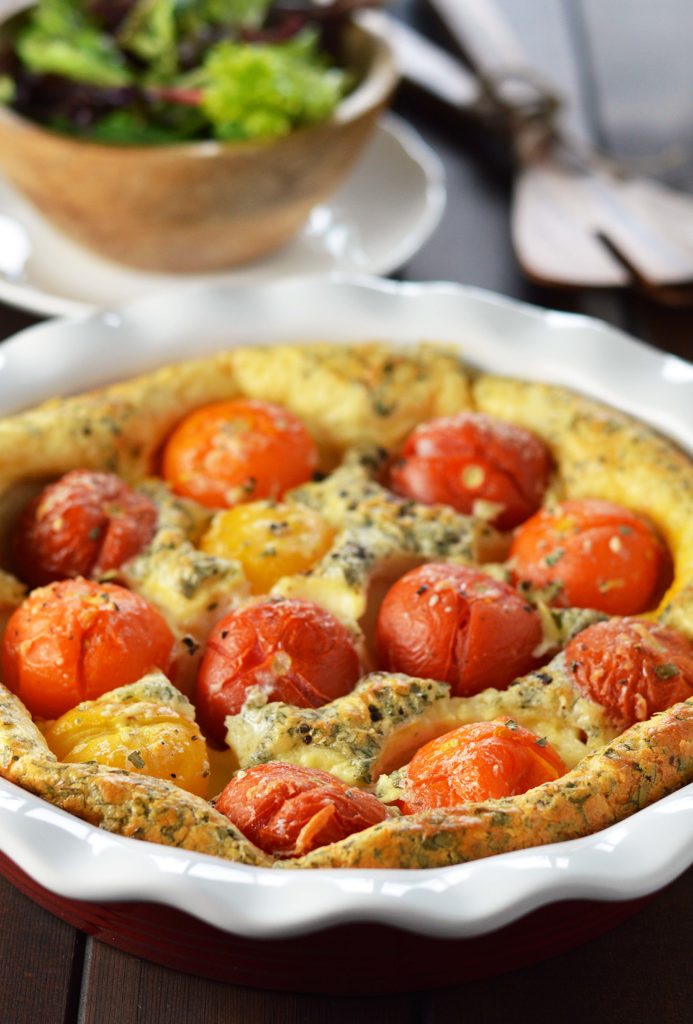 Tomato and Basil Clafoutis