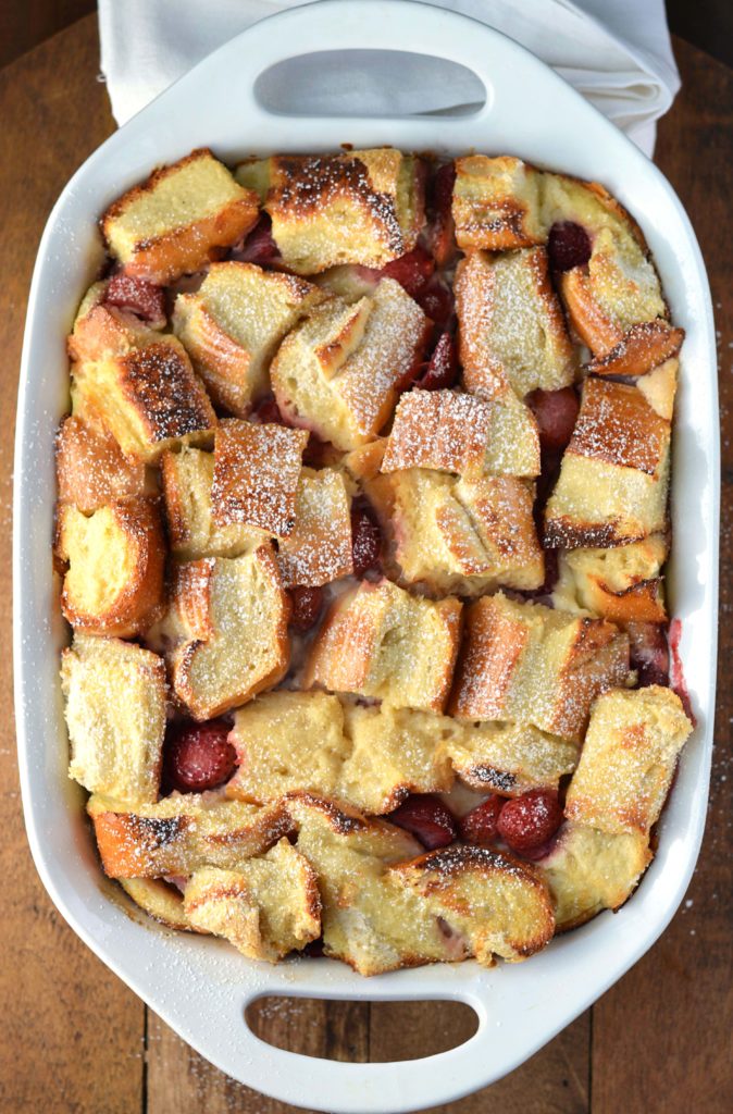 Tropical Strawberry and Cream French Toast Bake