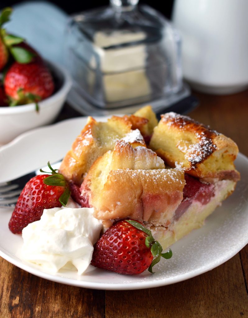 Tropical Strawberry and Cream French Toast Bake