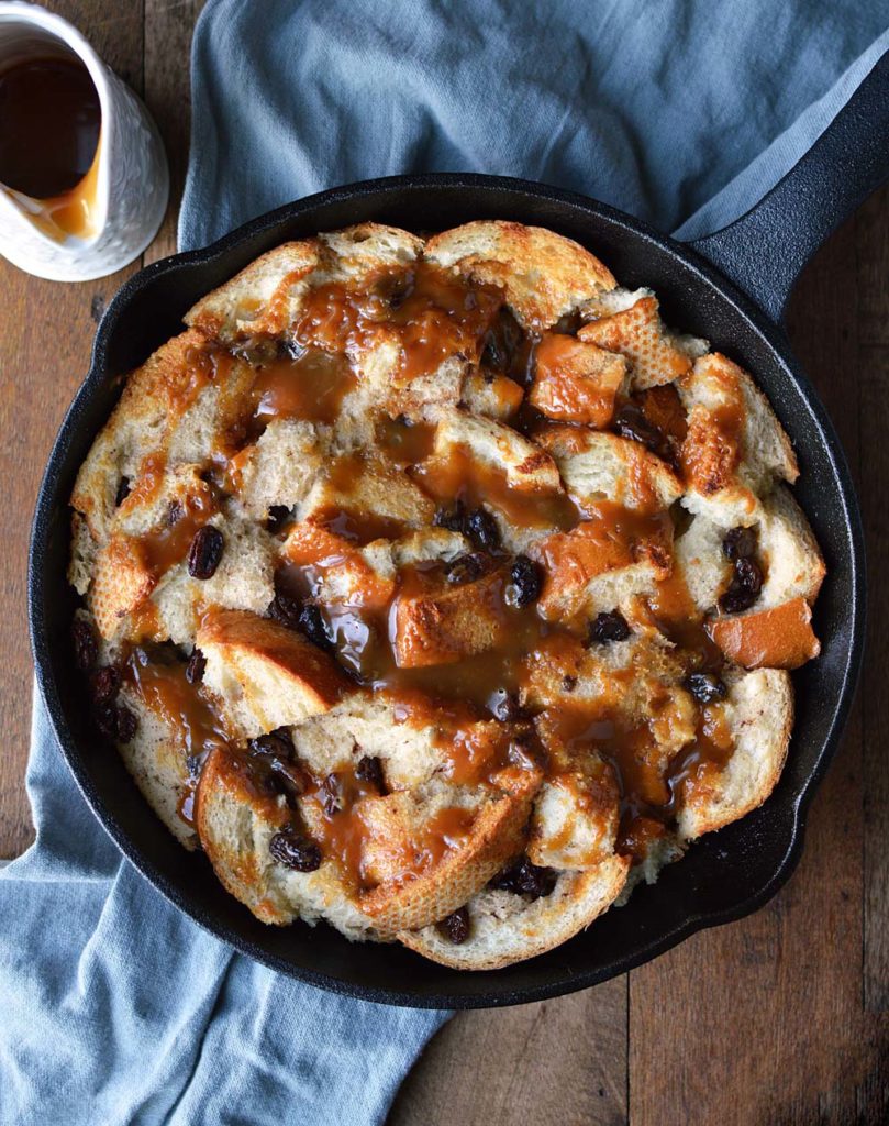 Caramel Raisin Bread Pudding