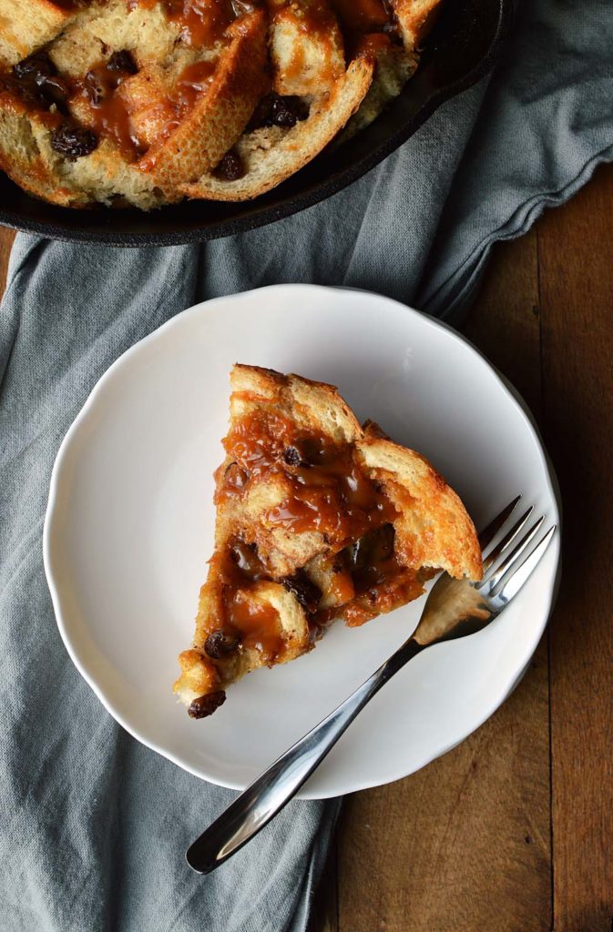 Caramel Raisin Bread Pudding