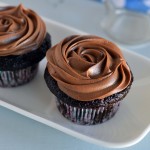 Chocolate cupcakes with chocolate cream cheese icing