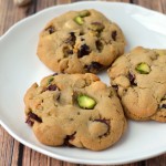 Cranberry, Pistachio and White Chocolate chip pudding cookies