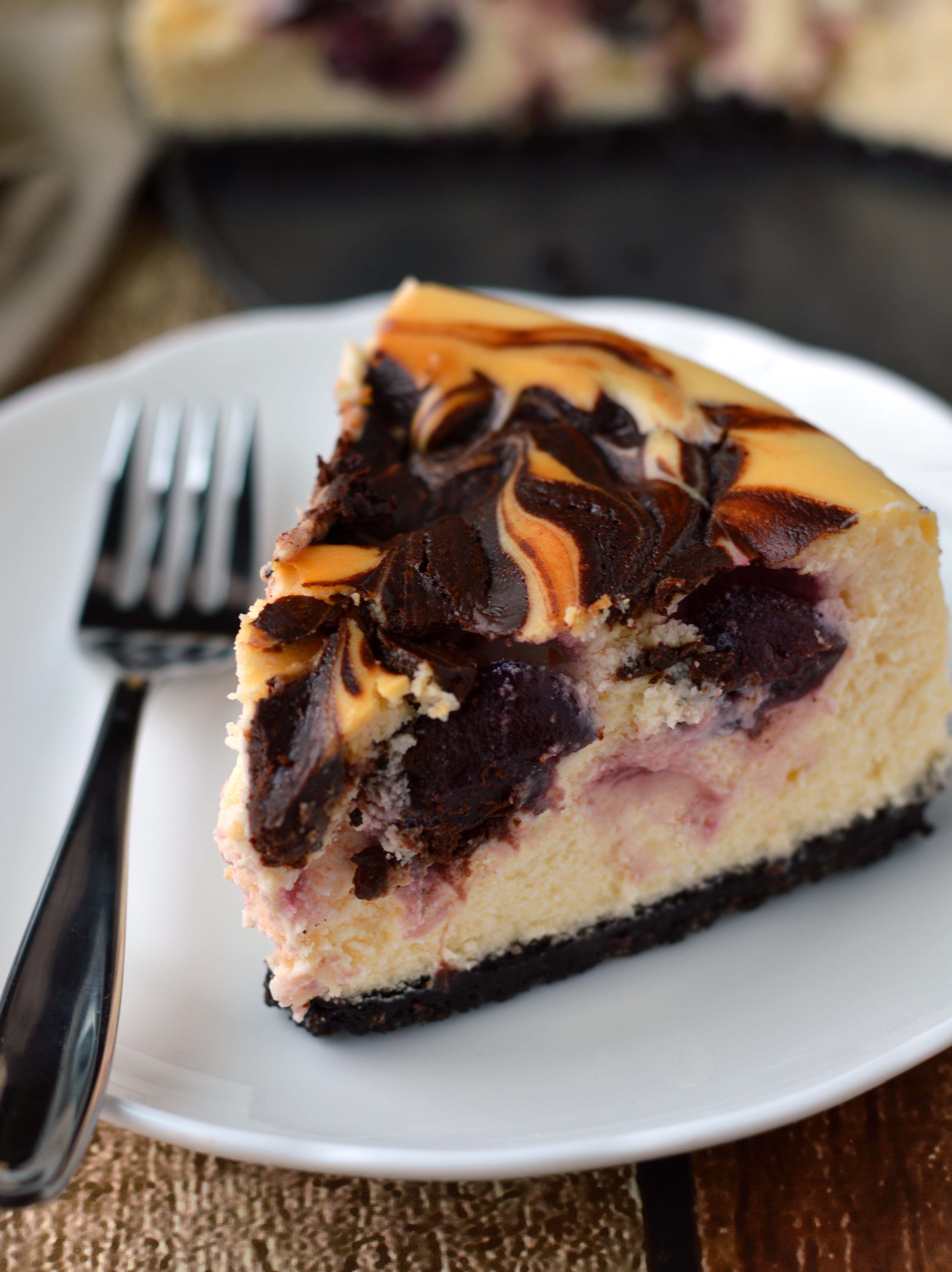 Chocolate covered cherry cheesecake - Friday is Cake Night