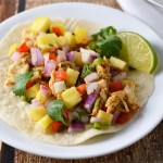 Mango chili chicken tacos with pineapple salsa