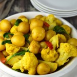 Indian spiced potatoes and vegetables