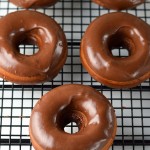 Baked chocolate doughnuts