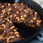 Peanut Butter Stuffed Skillet Cookie