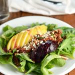 Roasted beet and pear salad